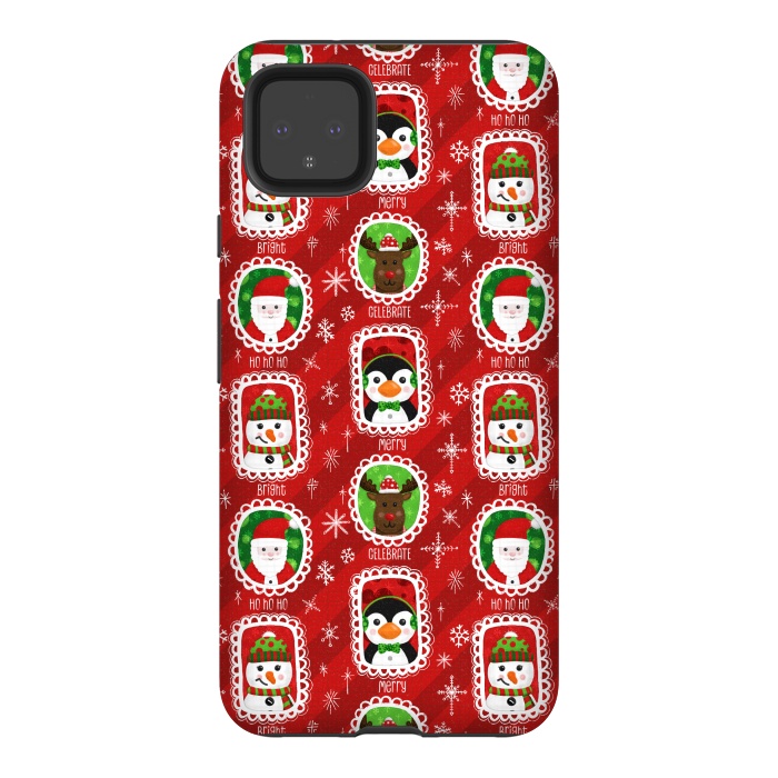 Pixel 4XL StrongFit Santa and Friends by Noonday Design