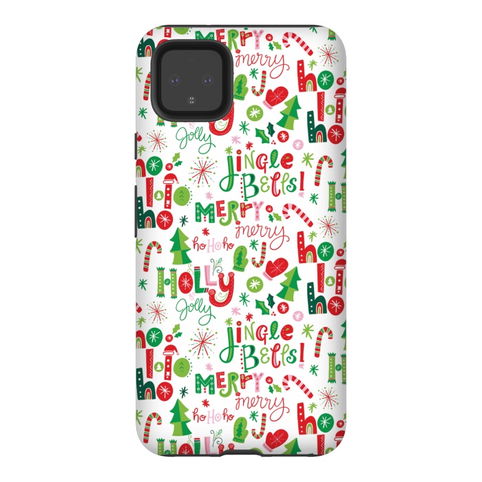 Pixel 4XL StrongFit Festive Christmas Lettering by Noonday Design