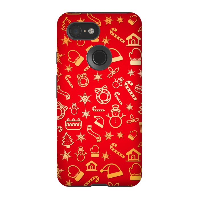Pixel 3 StrongFit Christmas Pattern by Art Design Works