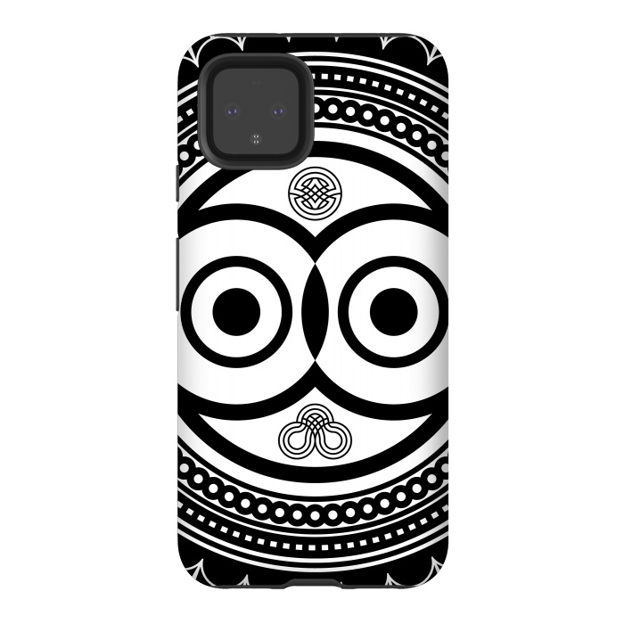 Pixel 4 StrongFit zentangle with owl by TMSarts