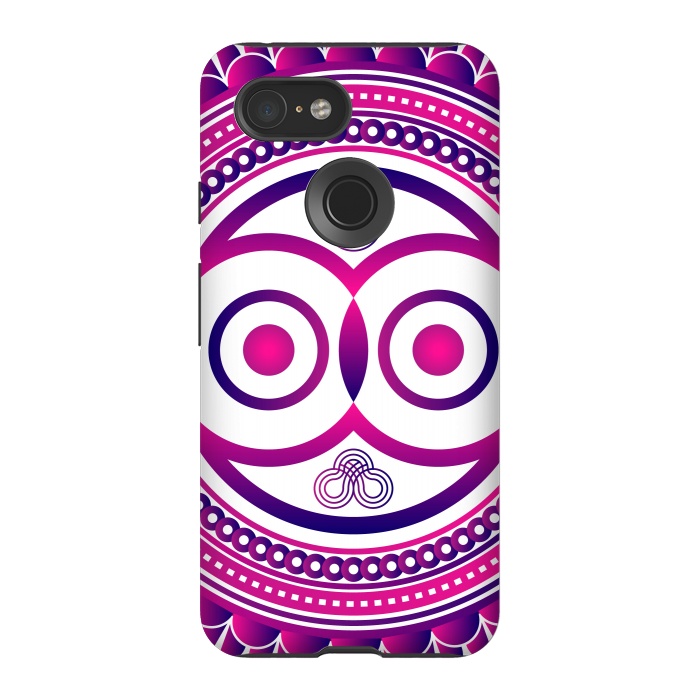 Pixel 3 StrongFit pink mandala owl by TMSarts