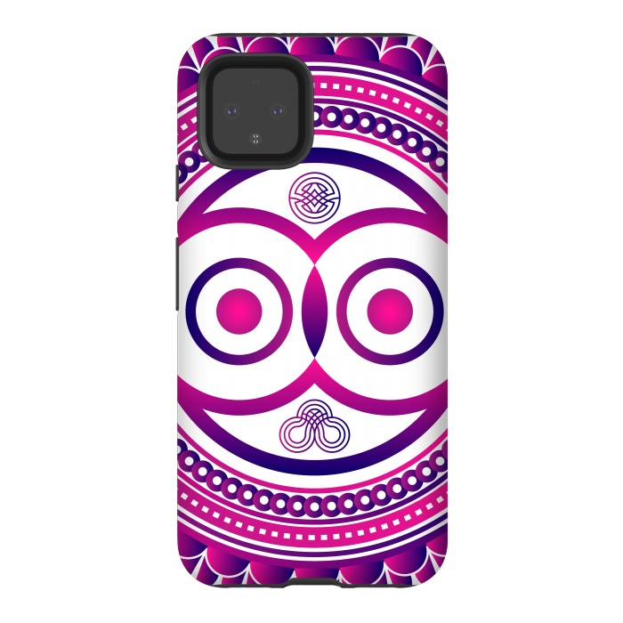 Pixel 4 StrongFit pink mandala owl by TMSarts