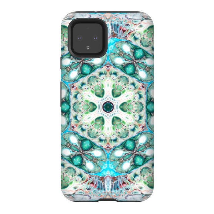 Pixel 4 StrongFit Coral Mandala by Creativeaxle