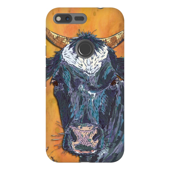 Pixel XL StrongFit Cow in Yellow by Lotti Brown