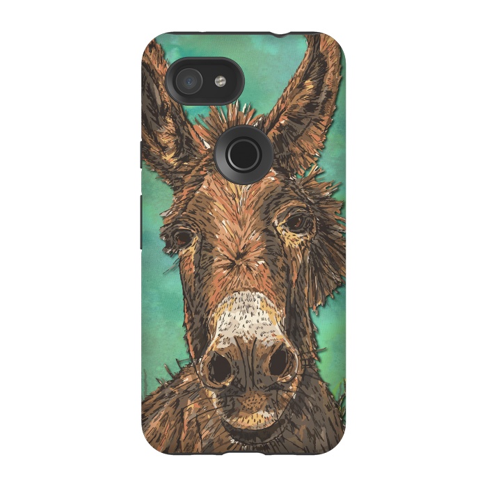 Pixel 3A StrongFit Little Brown Donkey by Lotti Brown