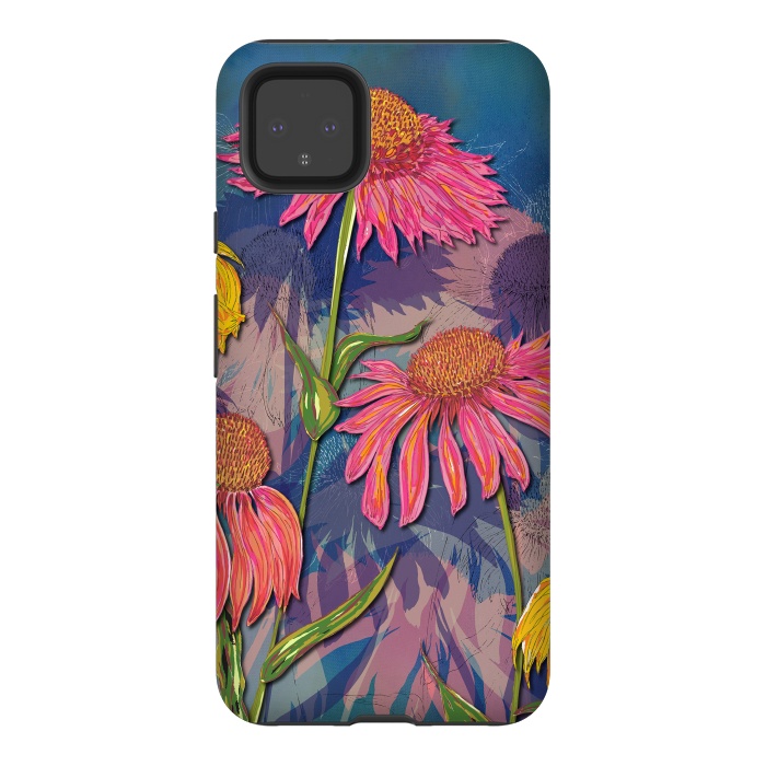 Pixel 4XL StrongFit Pink Coneflowers by Lotti Brown