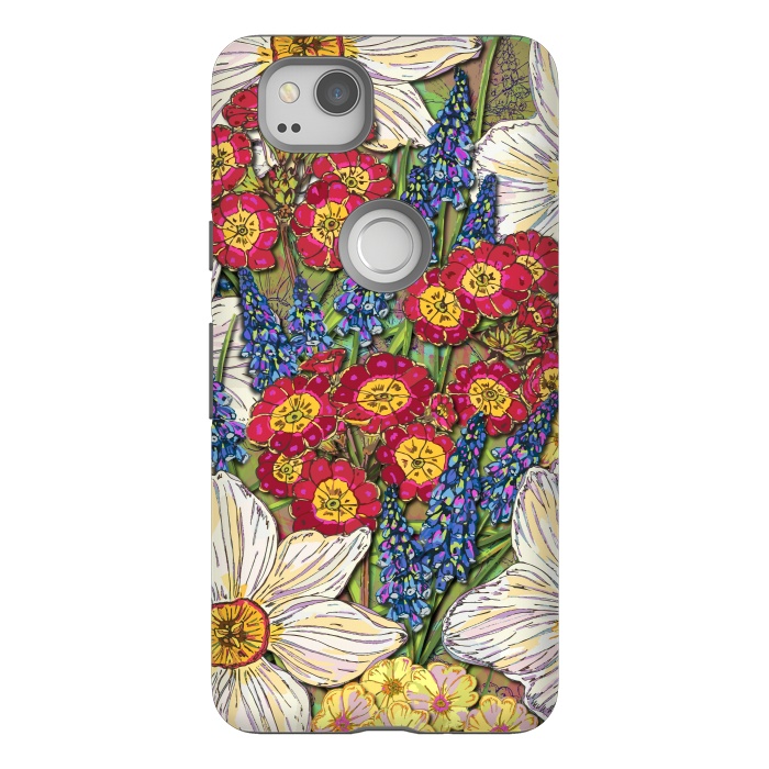 Pixel 2 StrongFit Spring Flowers by Lotti Brown