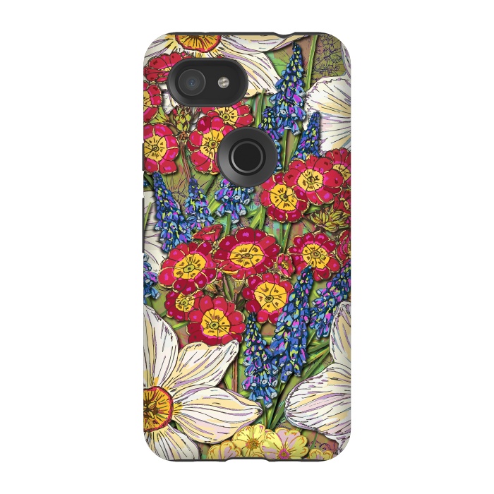 Pixel 3A StrongFit Spring Flowers by Lotti Brown
