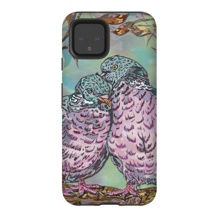 Pixel 4 StrongFit Loving Ring Doves by Lotti Brown