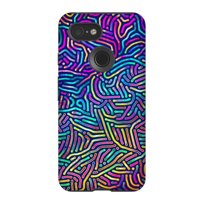 Pixel 3 StrongFit Colorful Puzzle Pattern by Art Design Works