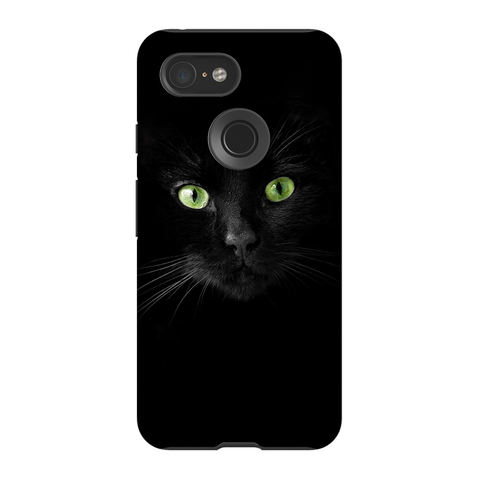 Pixel 3 StrongFit Cat, green eyes by Bledi