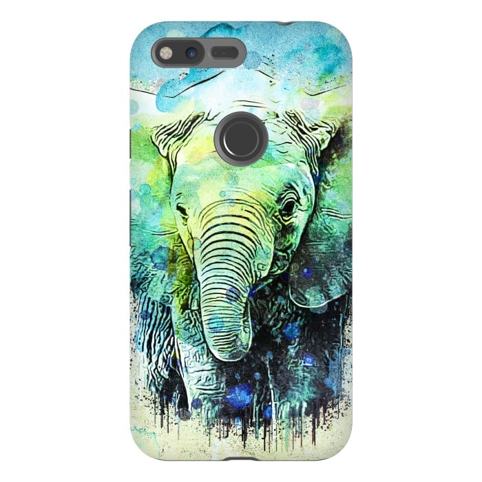 Pixel XL StrongFit watercolor elephant by Ancello