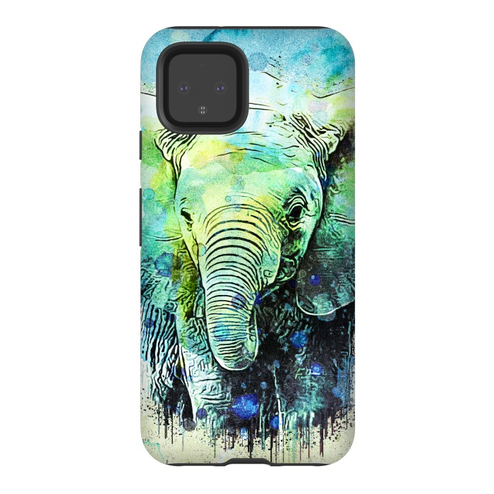Pixel 4 StrongFit watercolor elephant by Ancello