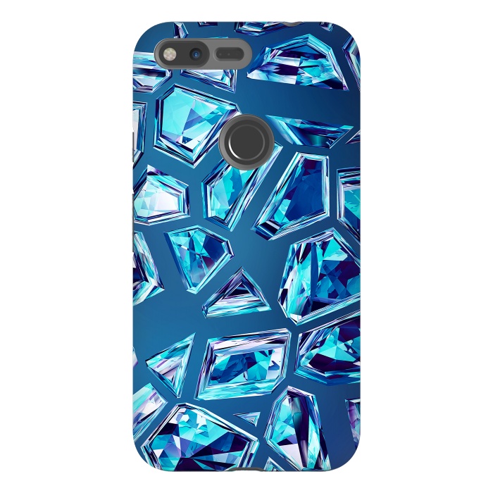 Pixel XL StrongFit Blue Shattered Crystals by Art Design Works