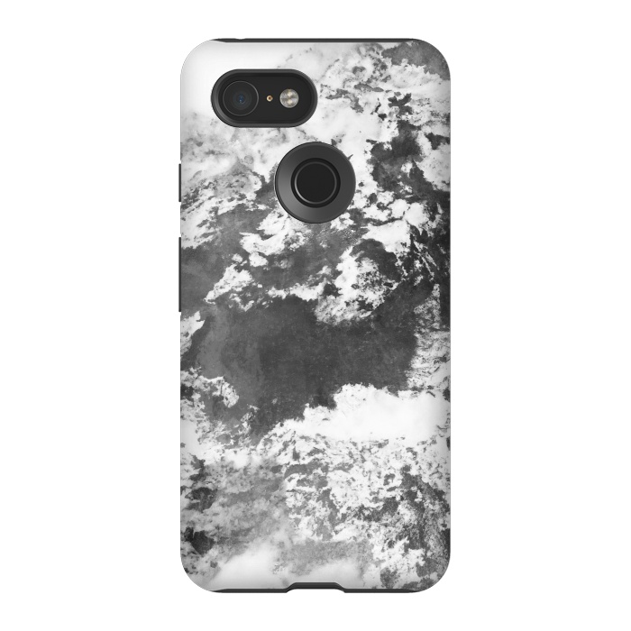 Pixel 3 StrongFit Black and White Marble Mountain II by amini54