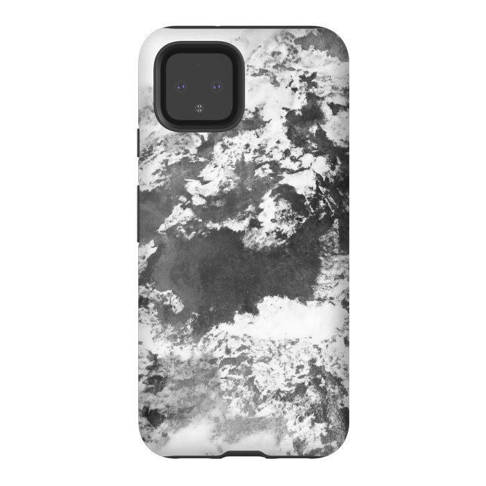 Pixel 4 StrongFit Black and White Marble Mountain II by amini54