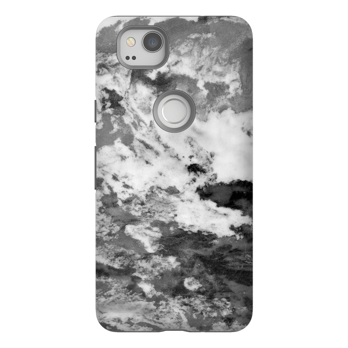 Pixel 2 StrongFit Black and White Marble Mountain III by amini54