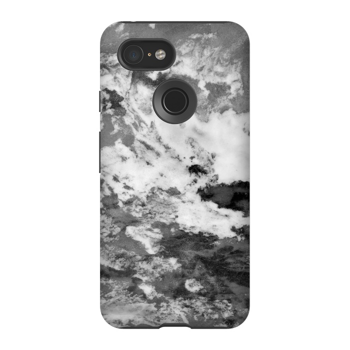 Pixel 3 StrongFit Black and White Marble Mountain III by amini54