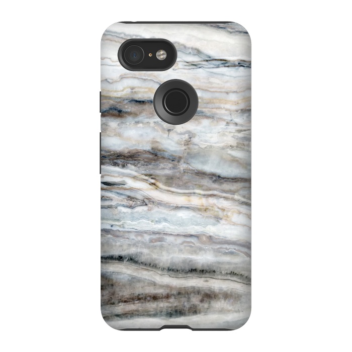 Pixel 3 StrongFit Blue and White Marble I by amini54