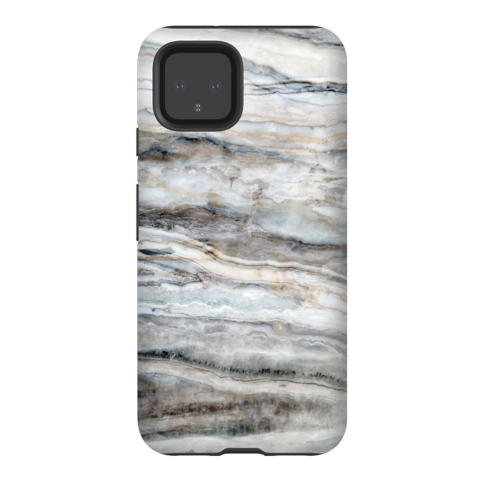 Pixel 4 StrongFit Blue and White Marble I by amini54