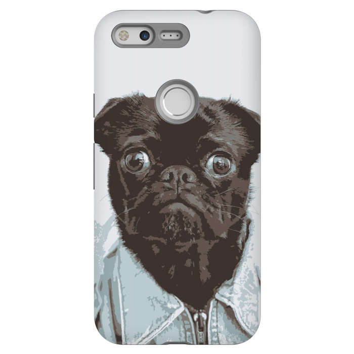 Pixel StrongFit Hipster Pug by Carlos Maciel
