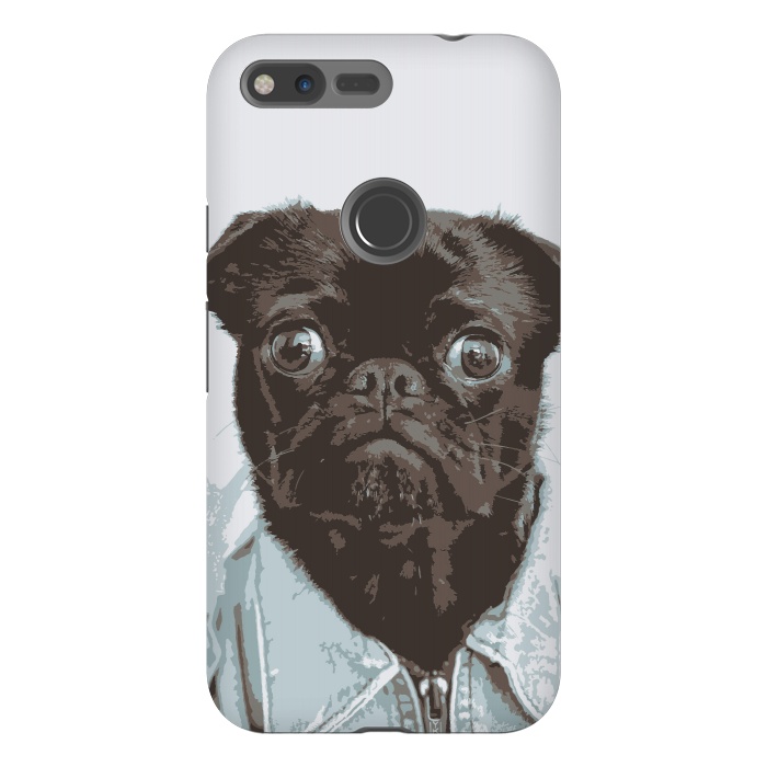 Pixel XL StrongFit Hipster Pug by Carlos Maciel