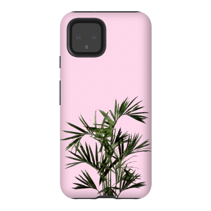 Pixel 4 StrongFit Palm Plant on Pastel Pink Wall by amini54