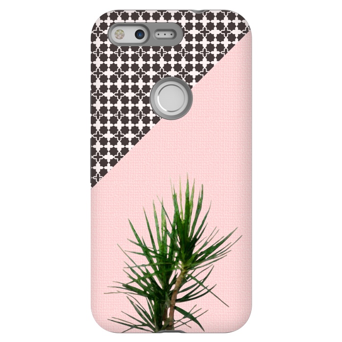 Pixel StrongFit Dracaena Plant on Pink and Lattice Pattern Wall by amini54