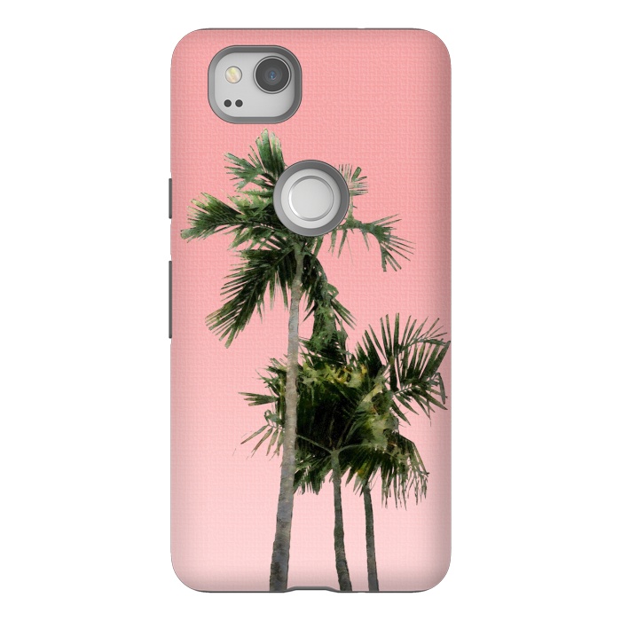 Pixel 2 StrongFit Palm Trees on Pink by amini54
