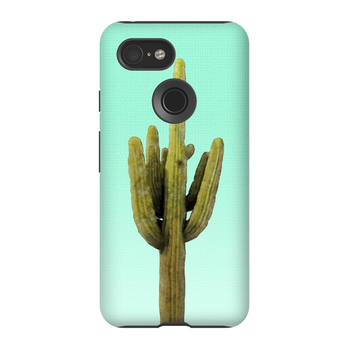 Pixel 3 StrongFit  Cactus on Cyan Wall by amini54
