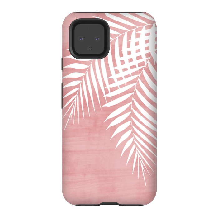 Pixel 4 StrongFit  Palm Leaves on Pink by amini54
