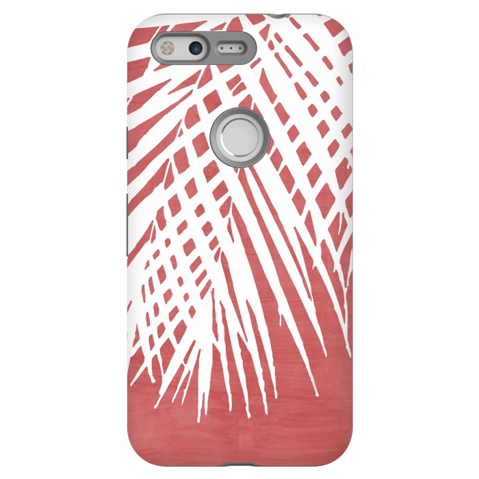 Pixel StrongFit  Palm Leaves on Red by amini54