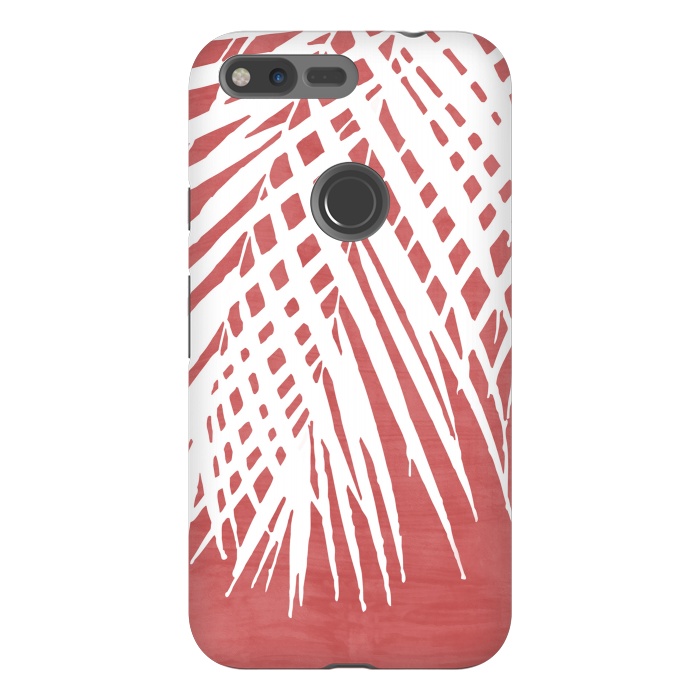 Pixel XL StrongFit  Palm Leaves on Red by amini54