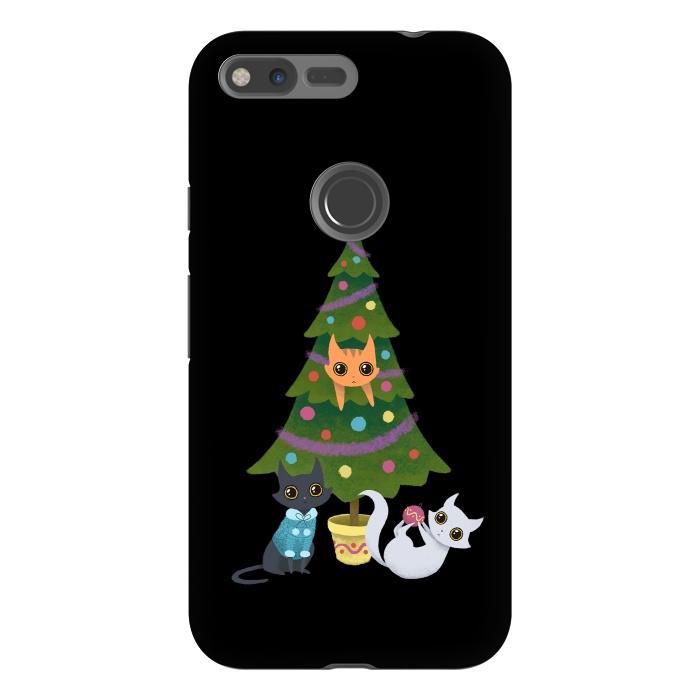 Pixel XL StrongFit Meowy christmas by Laura Nagel