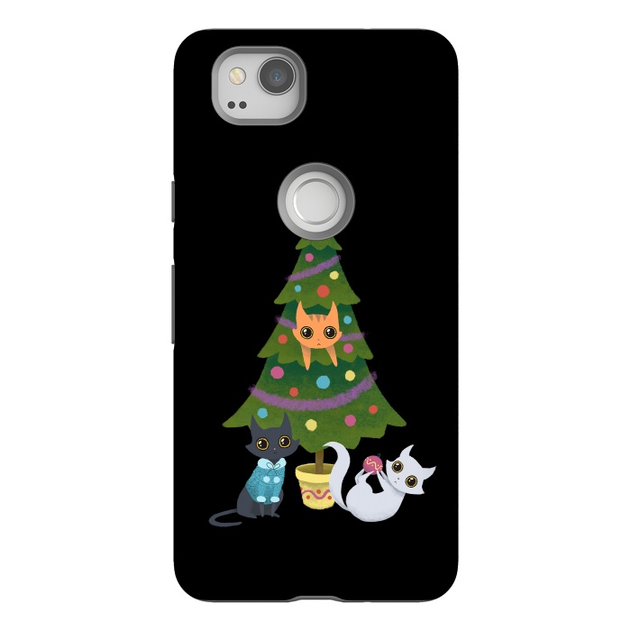 Pixel 2 StrongFit Meowy christmas by Laura Nagel