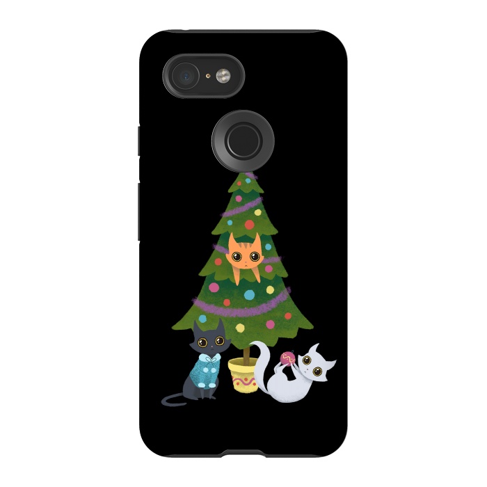 Pixel 3 StrongFit Meowy christmas by Laura Nagel