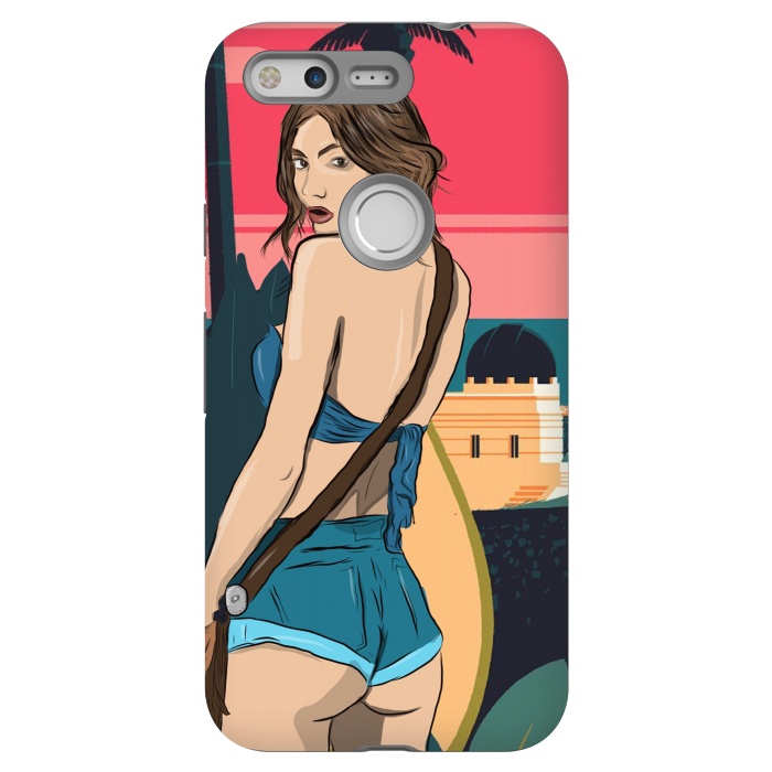 Pixel StrongFit Girl Sunset by Carlos Maciel