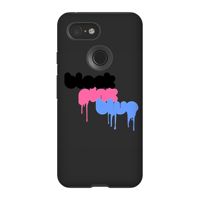 Pixel 3 StrongFit Black, Pink and Blue by Carlos Maciel
