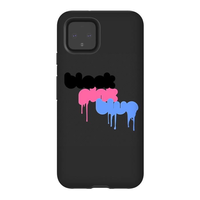 Pixel 4 StrongFit Black, Pink and Blue by Carlos Maciel