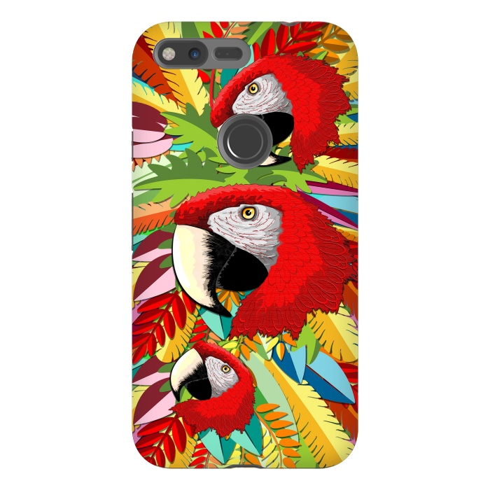 Pixel XL StrongFit Macaw Parrot Paper Craft Digital Art by BluedarkArt