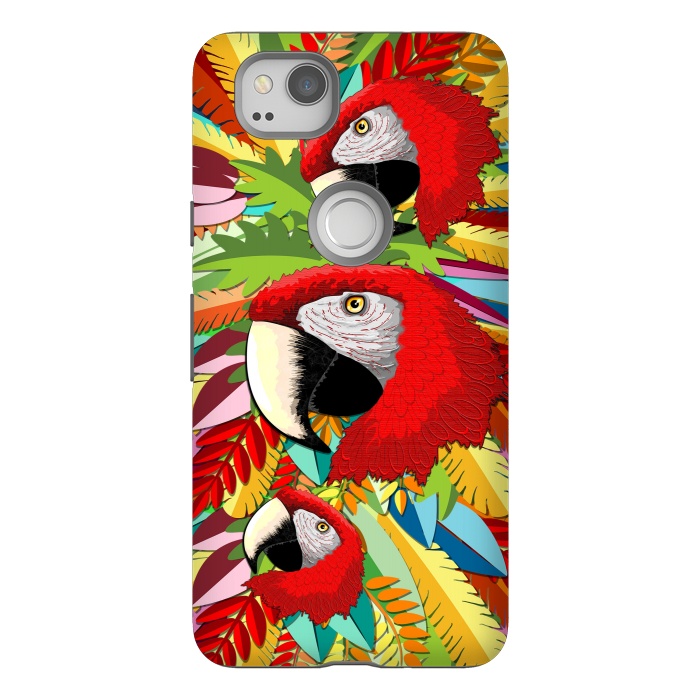 Pixel 2 StrongFit Macaw Parrot Paper Craft Digital Art by BluedarkArt