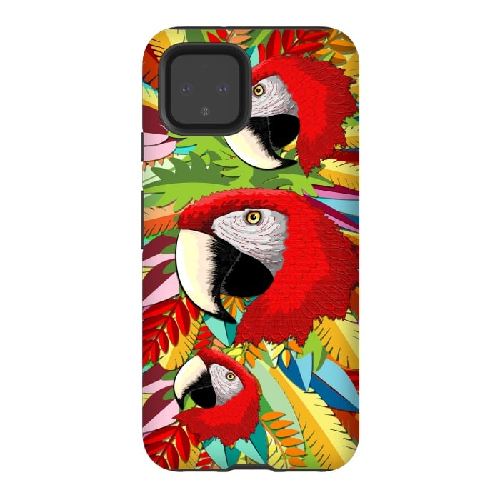 Pixel 4 StrongFit Macaw Parrot Paper Craft Digital Art by BluedarkArt