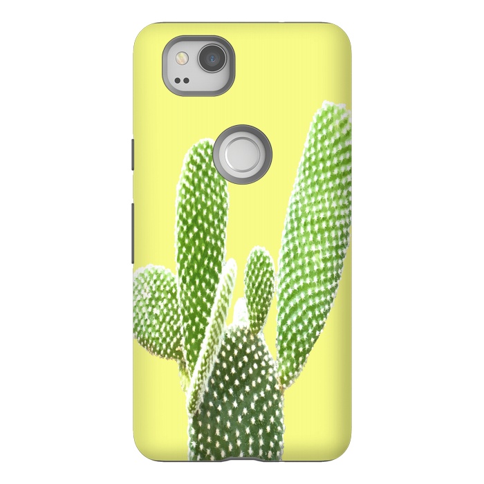 Pixel 2 StrongFit Cactus Yellow Background by Alemi