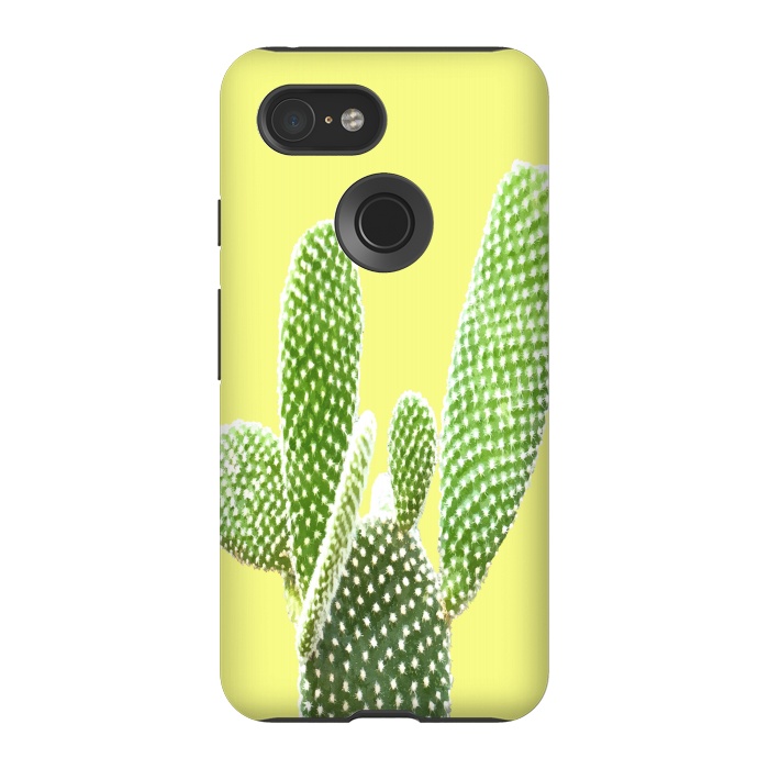 Pixel 3 StrongFit Cactus Yellow Background by Alemi