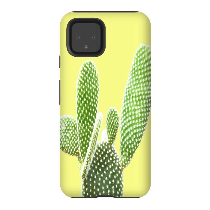 Pixel 4 StrongFit Cactus Yellow Background by Alemi