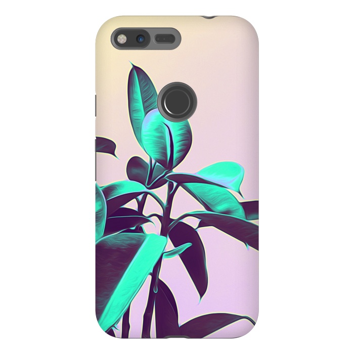 Pixel XL StrongFit Iridescent Green Leaves by Alemi
