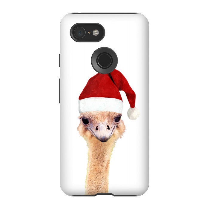 Pixel 3 StrongFit Ostrich Christmas by Alemi
