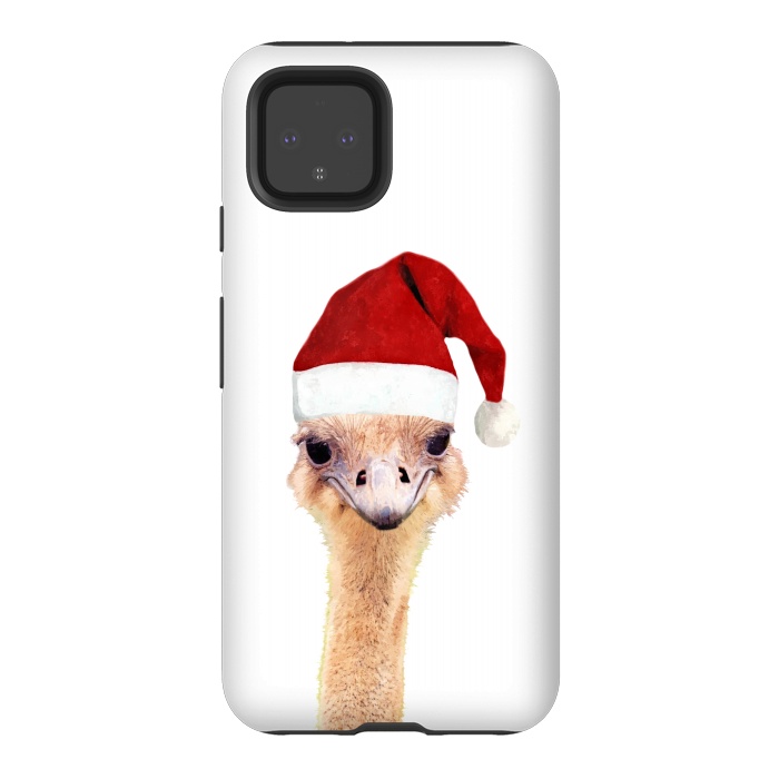 Pixel 4 StrongFit Ostrich Christmas by Alemi