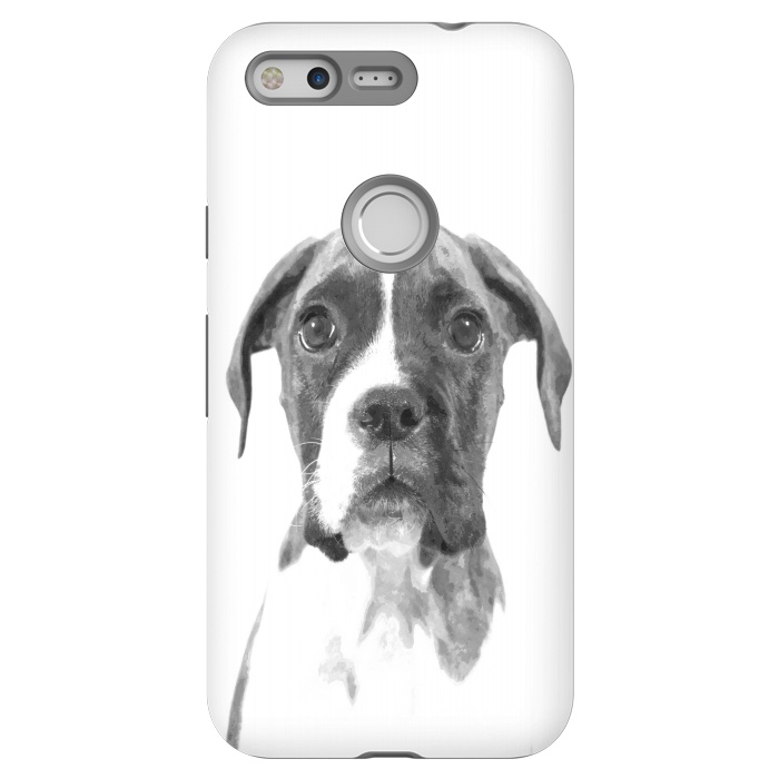 Pixel StrongFit Black and White Boxer Dog by Alemi