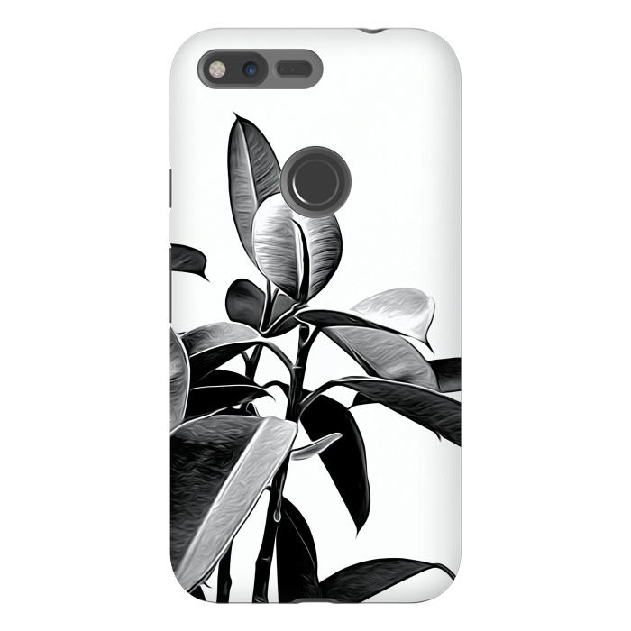 Pixel XL StrongFit Black and White Leaves by Alemi